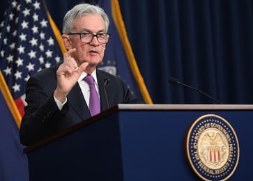 Jerome Powell delivers a speech on the U.S. economy as the Fed chair.
