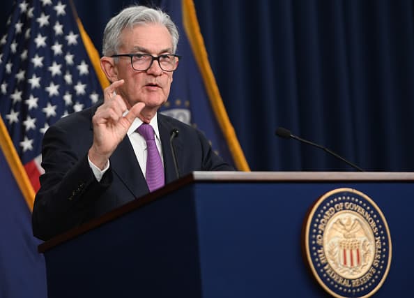 Jerome Powell delivers a speech on the U.S. economy as the Fed chair.