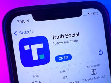 Apple's app store charts see Truth Social, backed by Trump, as the top-ranked app.