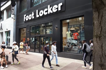 Foot Locker's stock price drops after the retailer announces that it anticipates lower sales in 2022 due to reduced demand for Nike products.