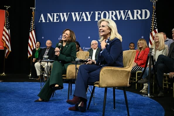 Liz Cheney and Harris tour battleground states to rally Republicans against Trump.