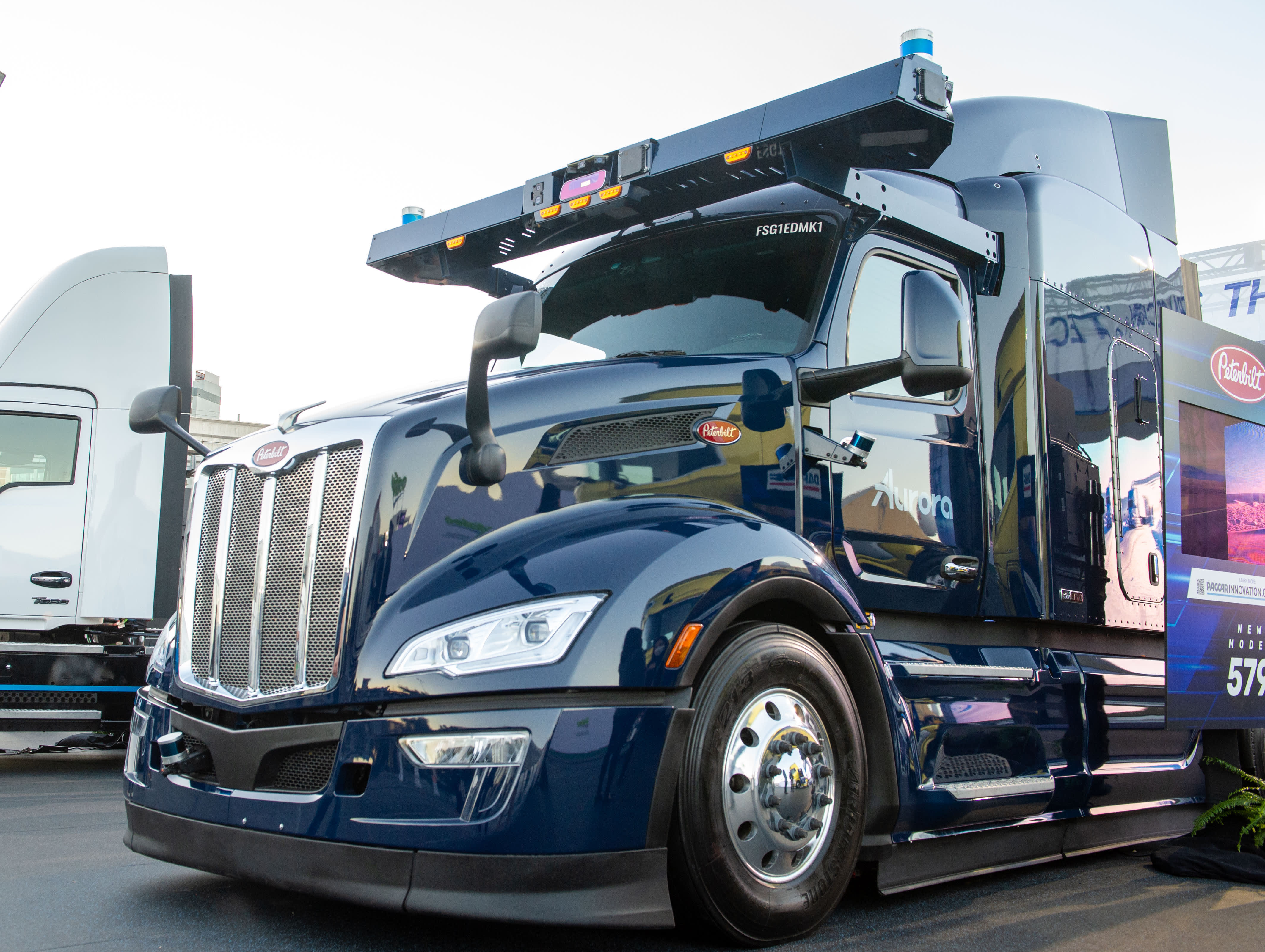 Self-driving tractor-trailers are being tested by Aurora and Werner Enterprises on a secluded Texas roadway.