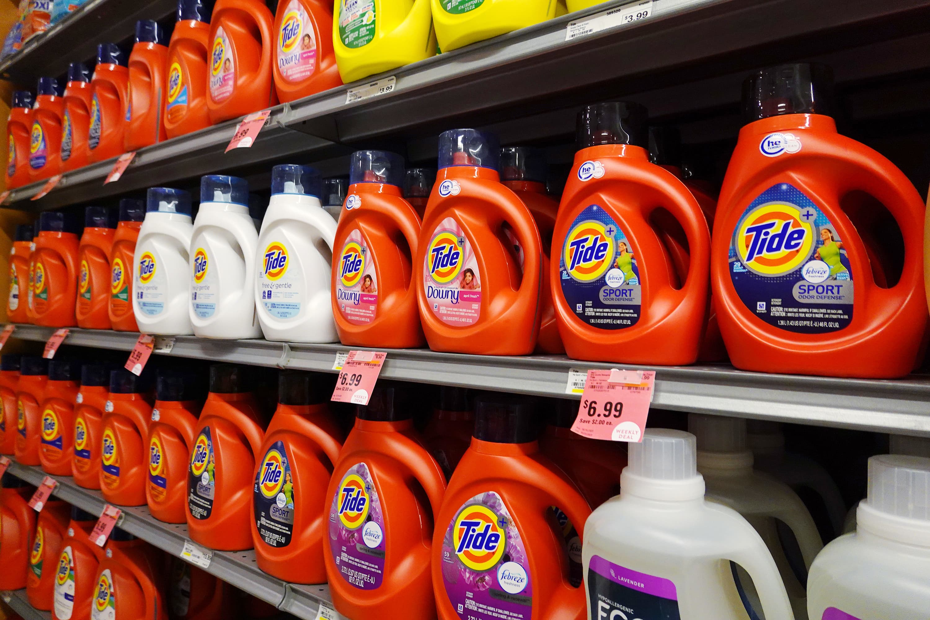 Procter & Gamble to increase prices for Tide detergent and other products due to rising costs.
