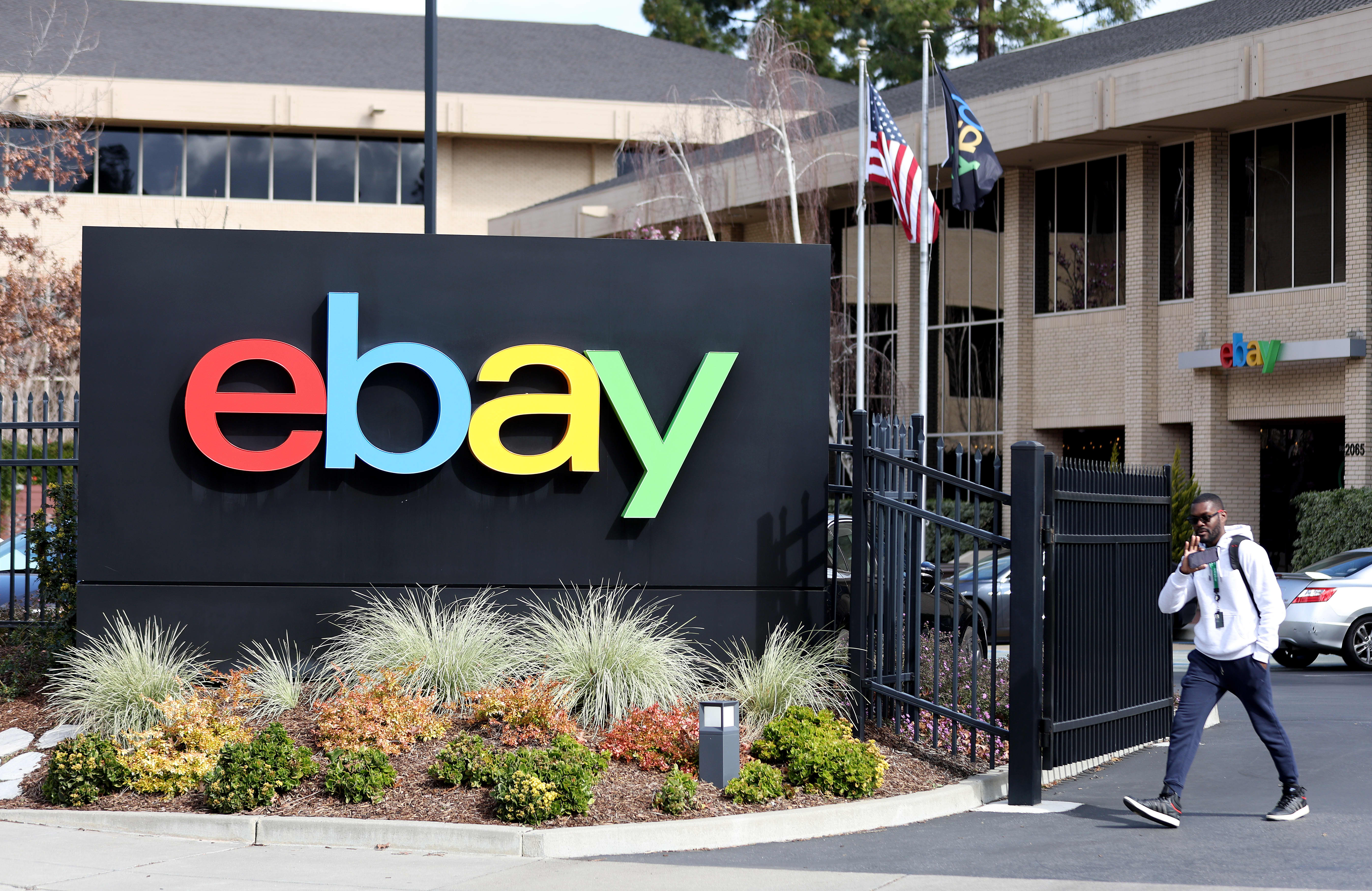 EBay's stock price declines following unimpressive forecast for the final three months of the year.