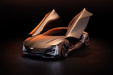 Cadillac unveils 'Opulent Velocity' EV concept showcasing enhanced performance.