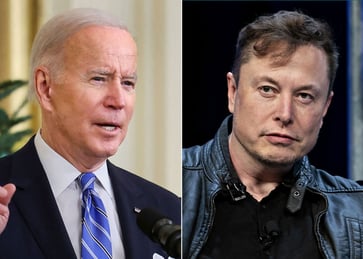 Elon Musk was an "unauthorized worker" when he started his career in the United States, according to Biden.