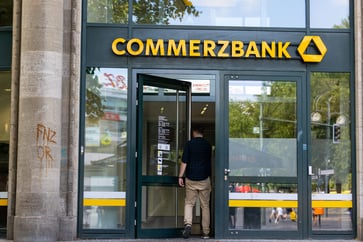 UniCredit's acquisition of a 4.5% stake in Commerzbank from the German government causes the bank's shares to increase by 20%.