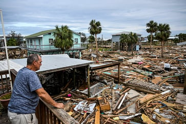 Flooding and destruction caused by Hurricane Helene in the southeastern U.S.