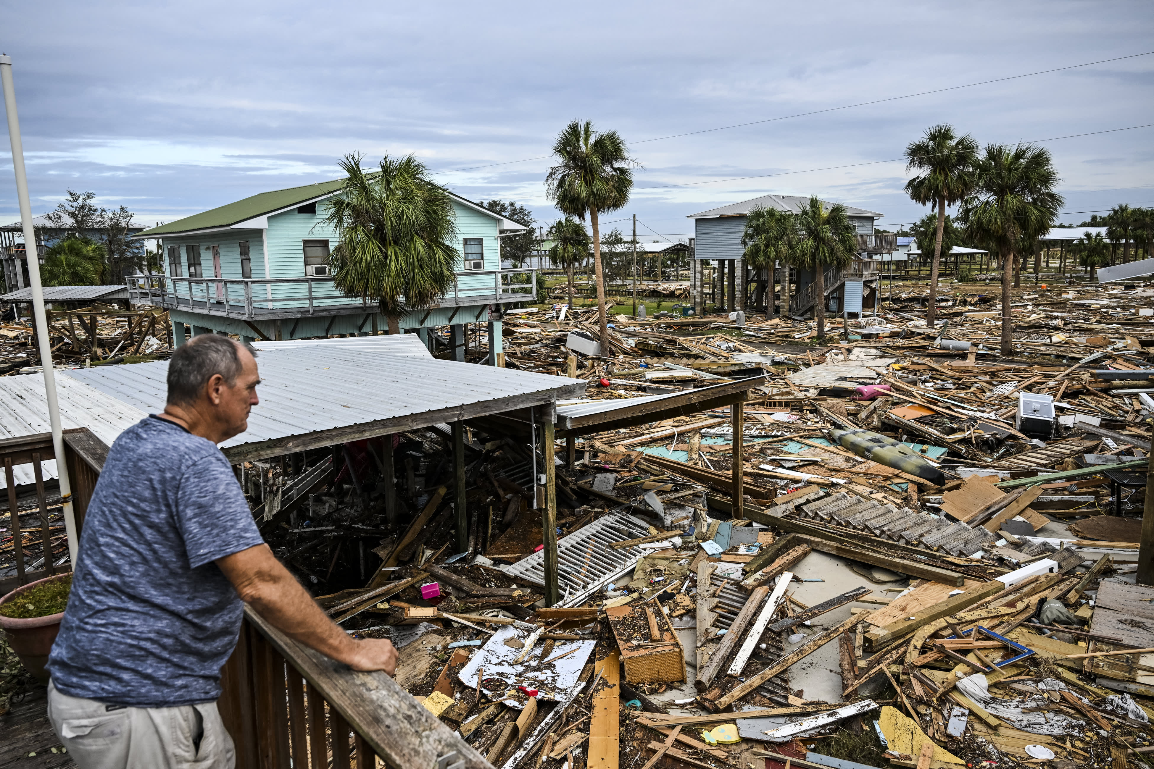 Flooding and destruction caused by Hurricane Helene in the southeastern U.S.