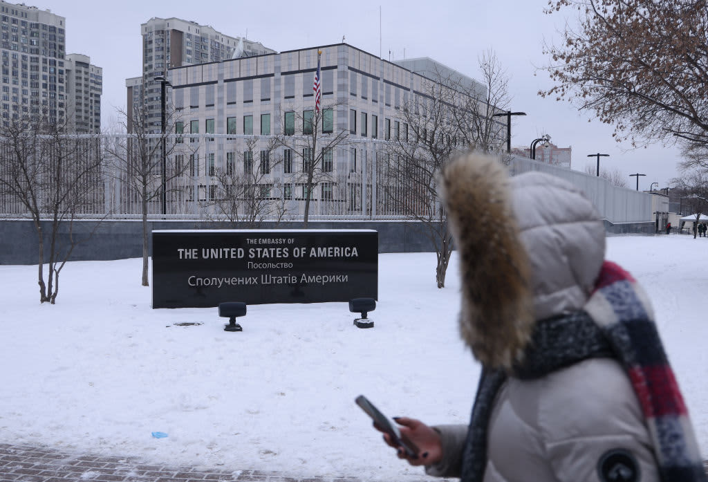 The U.S. shuts down its embassy in Kyiv due to possible 'air attack' as tensions with Russia escalate.