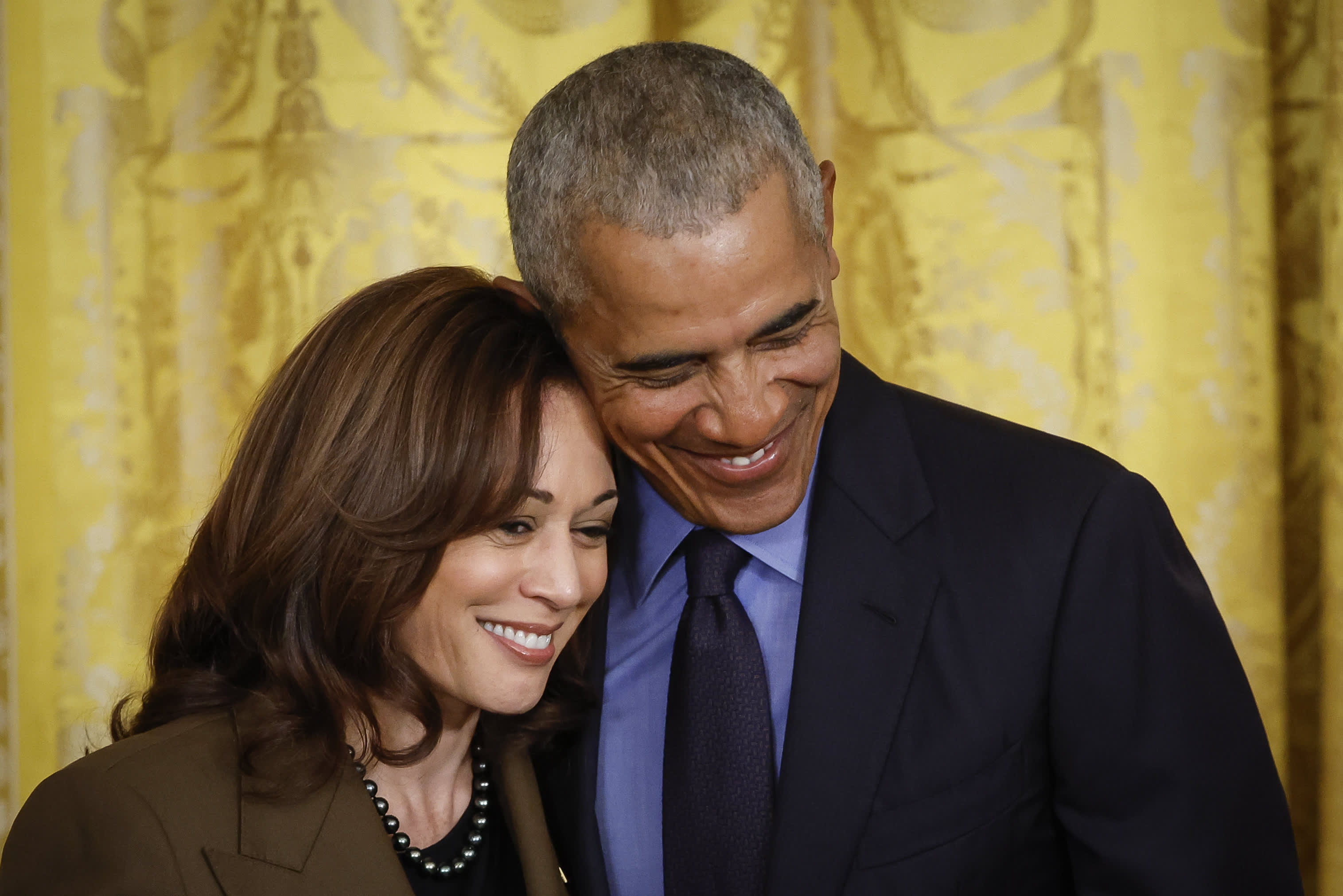 Kamala Harris gains momentum against Donald Trump as Obama endorses her.