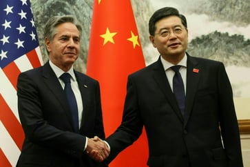 During his visit this week, Blinken will caution China about its backing of Russia's military.