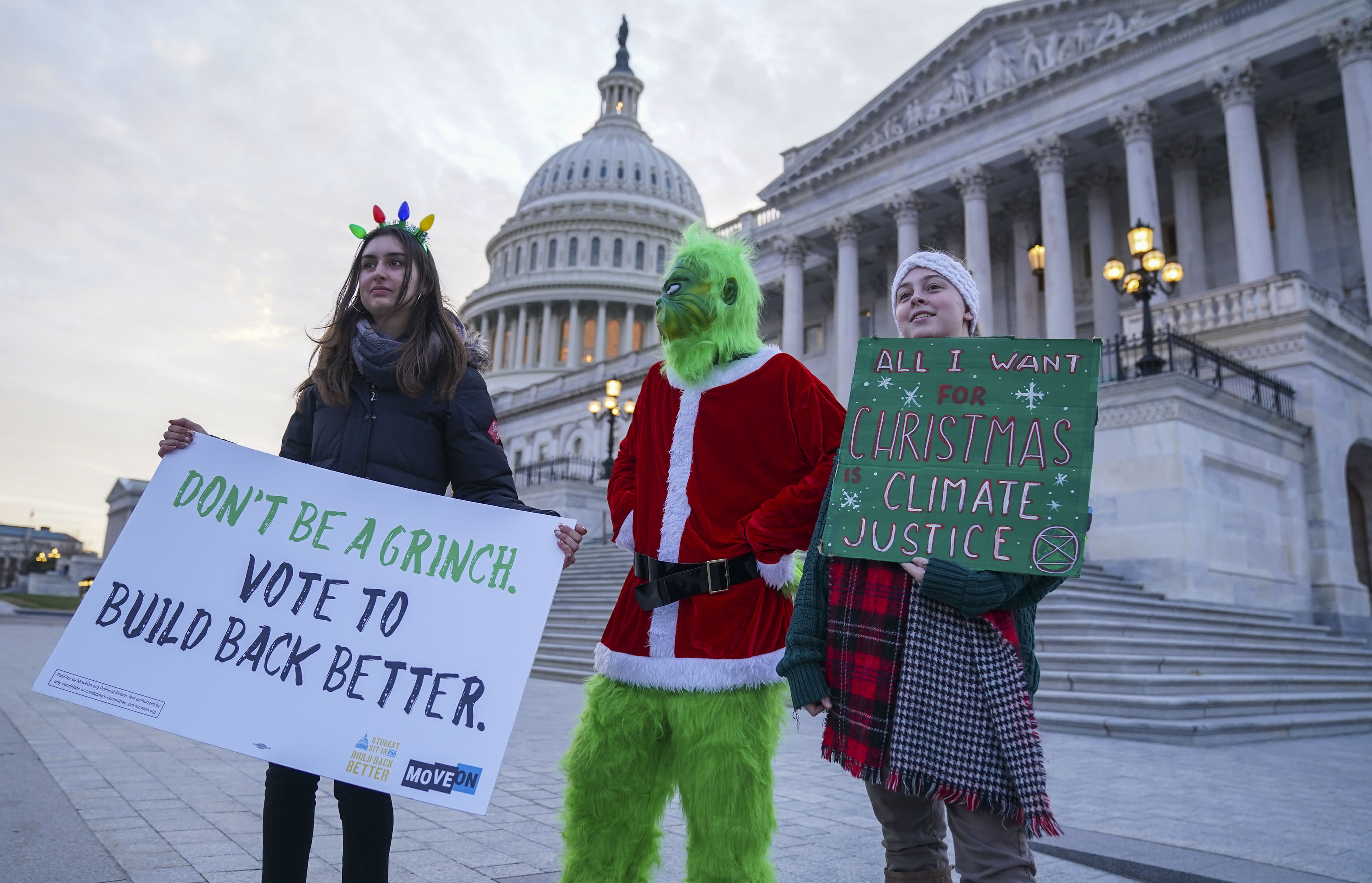 Biden urged to pass climate change portion of Build Back Better by House Democrats.