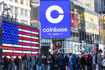 Coinbase's stock price drops due to low crypto trading volume in the third quarter.