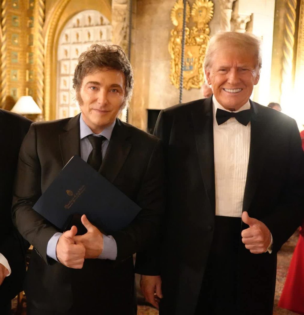 Milei, an Argentine politician, is a VIP guest at Mar-a-Lago as Trump and Musk embrace his criticism of government spending.