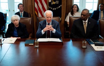 The 2023 budget proposed by Biden includes increasing taxes on the wealthy and corporations, increasing defense and police spending.
