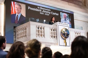 The NYSE will close on January 9 in memory of the late former President Jimmy Carter.