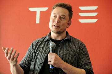 Tesla plans to issue a stock dividend by splitting its shares; stock price increases.