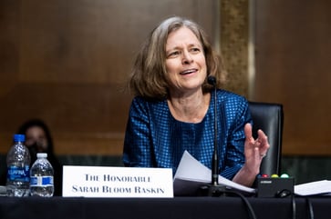 The Senate GOP alleges that Sarah Bloom Raskin, Biden's Fed nominee, leveraged government connections to aid a financial technology company.