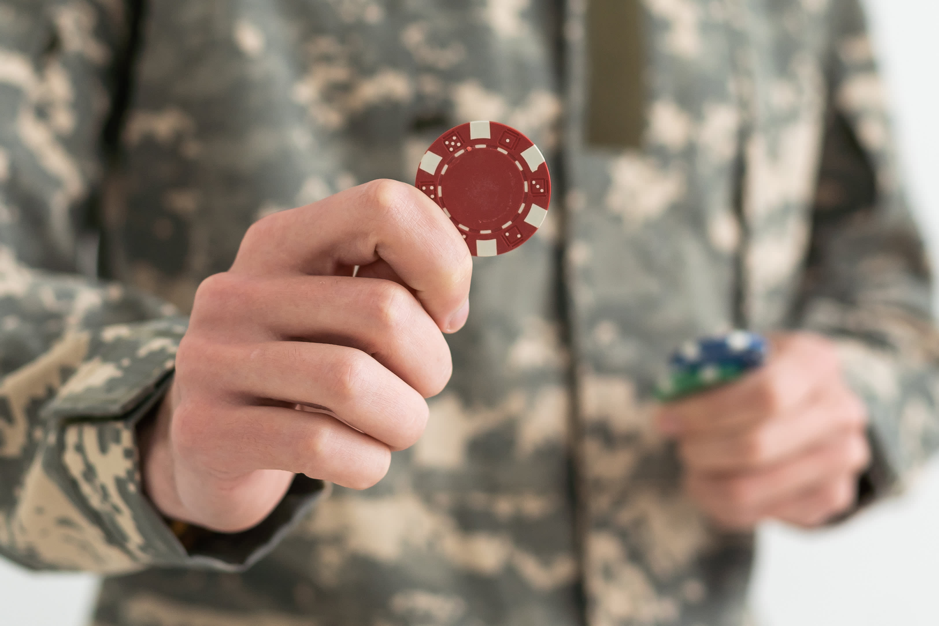 Military gambling addiction worries increase.