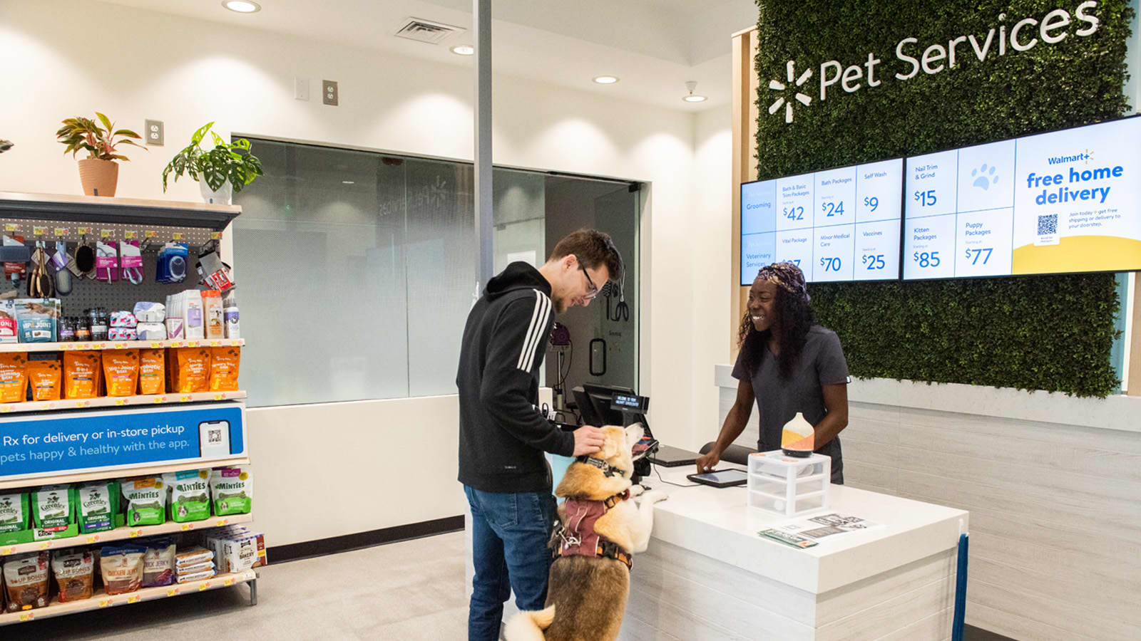 Walmart expands its pet services with the opening of five additional veterinary and grooming centers.