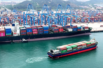 In October, China's exports experienced a significant increase, marking the highest jump in 19 months, while imports decreased more than anticipated.