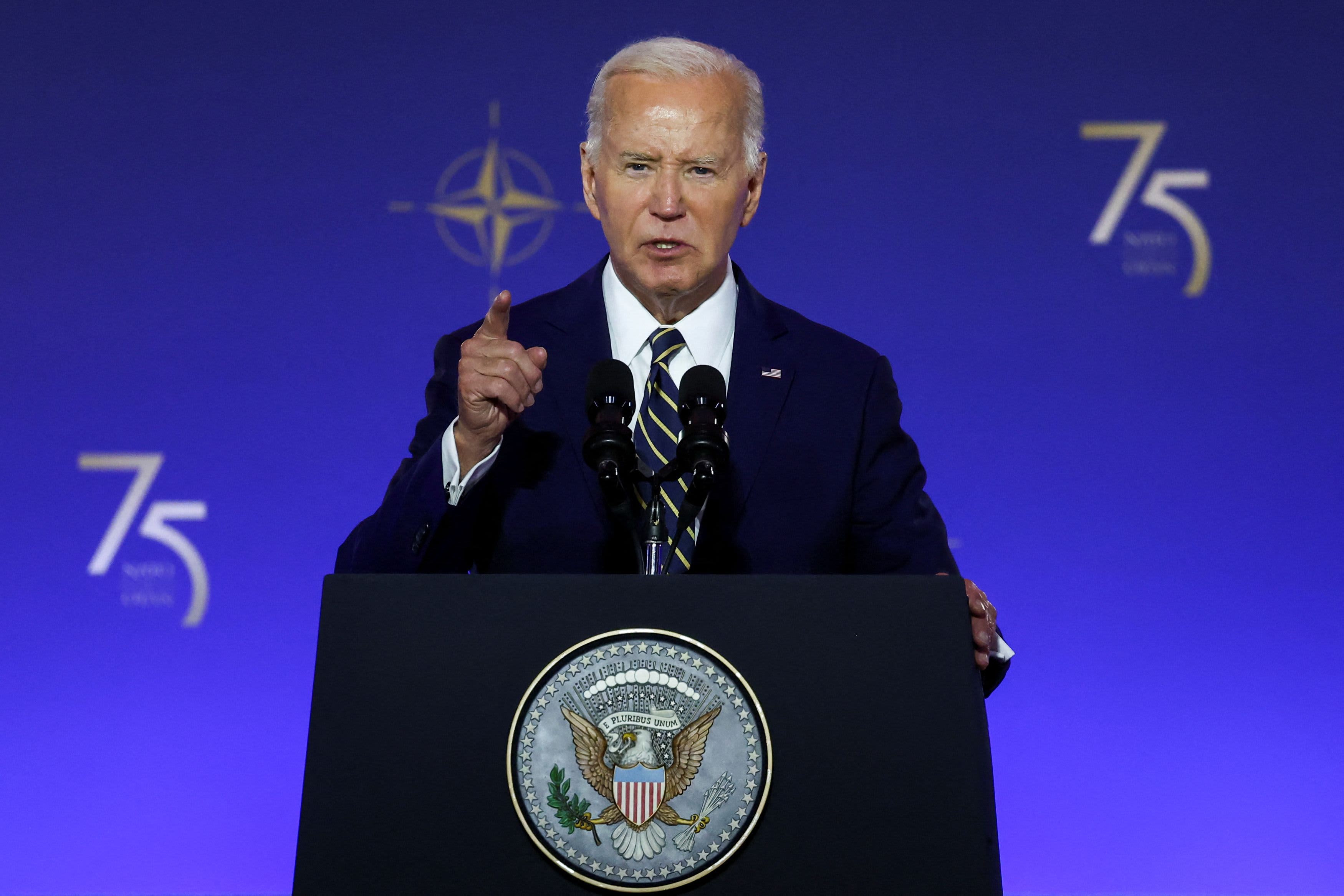 Biden unveils new NATO aid for Ukraine amidst reelection campaign struggles.