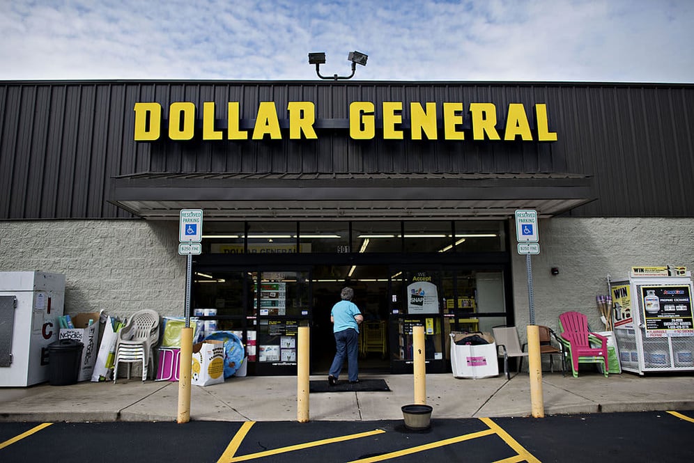 More than a dozen stocks are experiencing significant price fluctuations during the midday trading session, including Dollar General, Occidental Petroleum, and Guess.