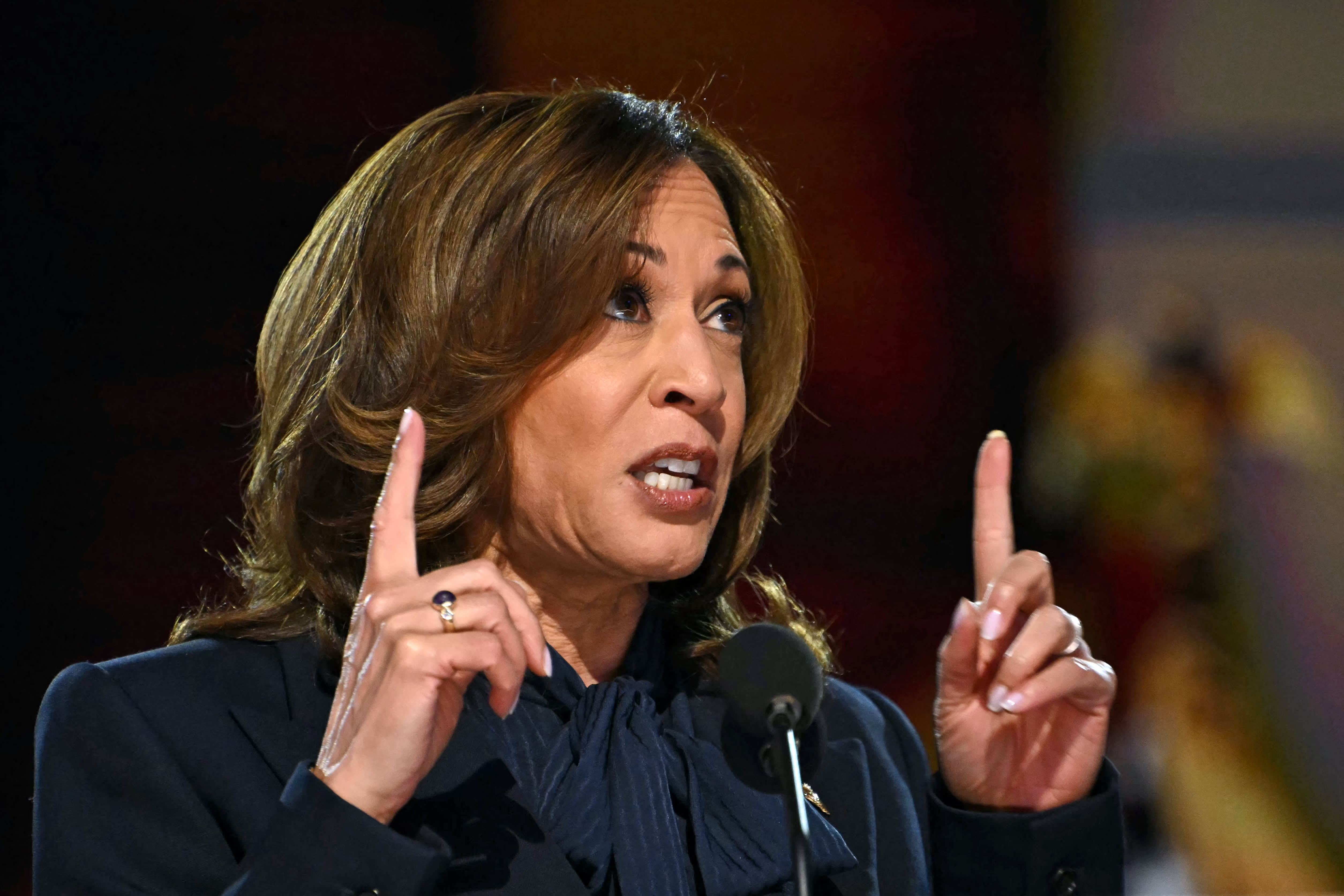 To improve your public speaking skills, envision yourself on the Titanic, advises Vice President Kamala Harris.