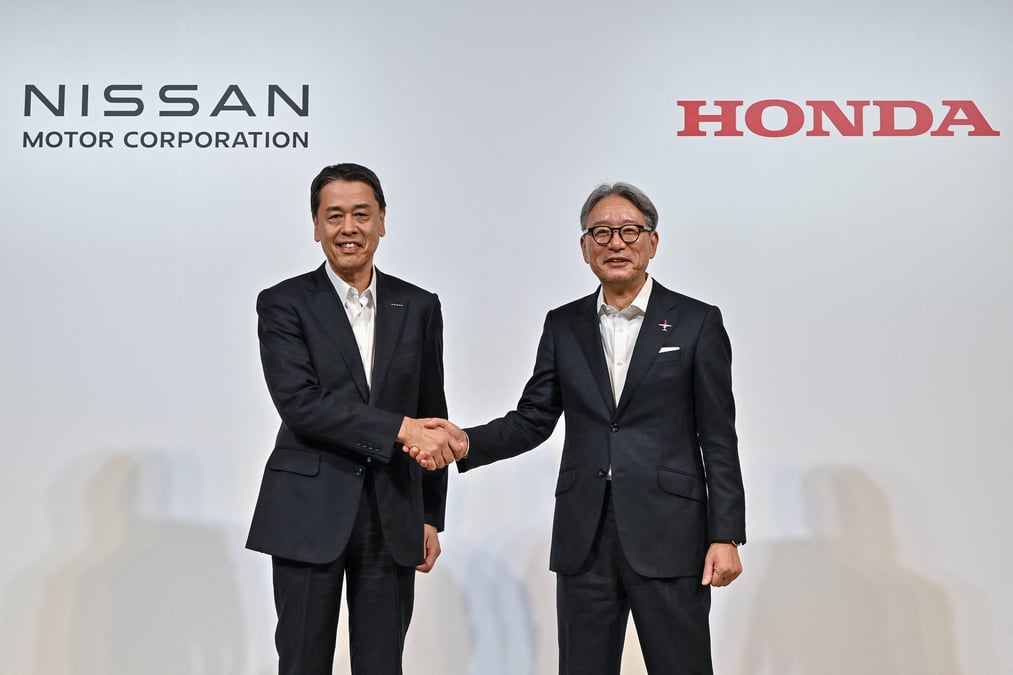 Nissan's stock price rises 22% following rumors of a possible merger with Honda.