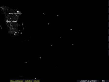 Amid fears of Israeli counterattack, satellite imagery reveals the disappearance of Iranian oil tankers at the country's major terminal.