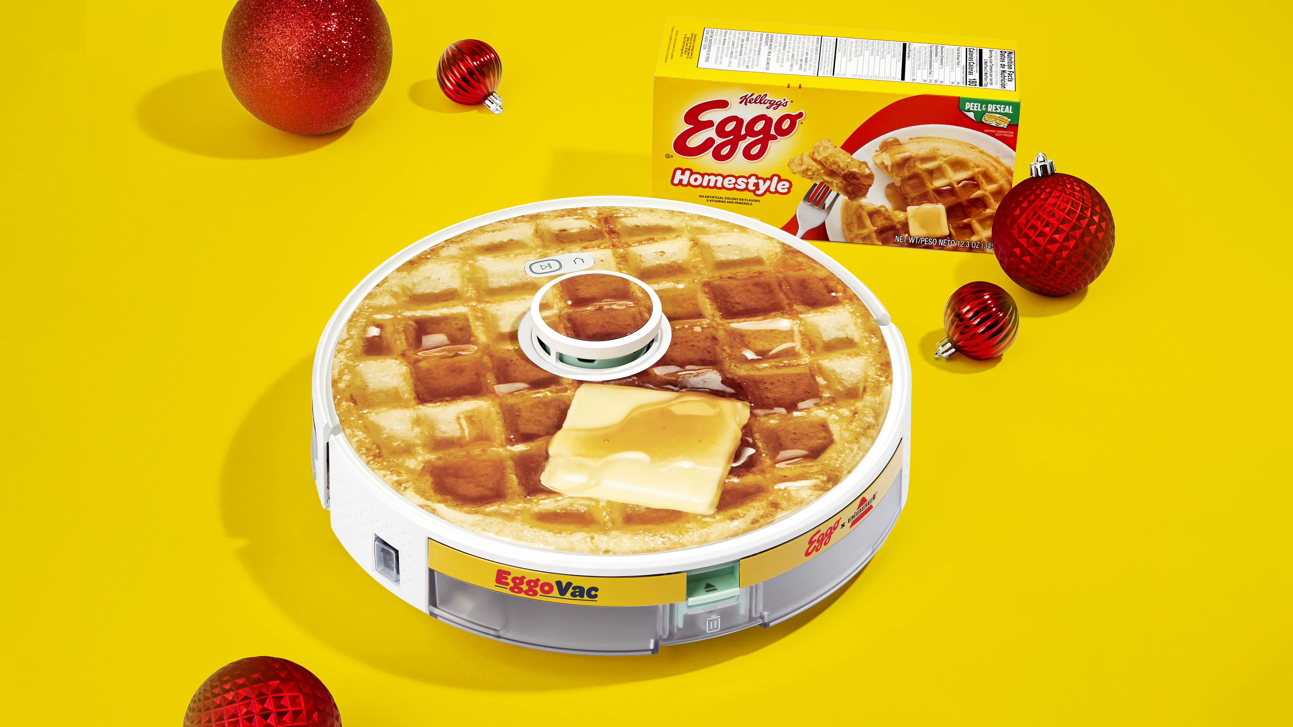 A toasted waffle-looking robot vacuum cleaner has been launched by Eggo for $150.