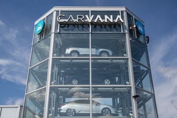 Carvana's stock price increases following its first year of profit and two analyst upgrades.