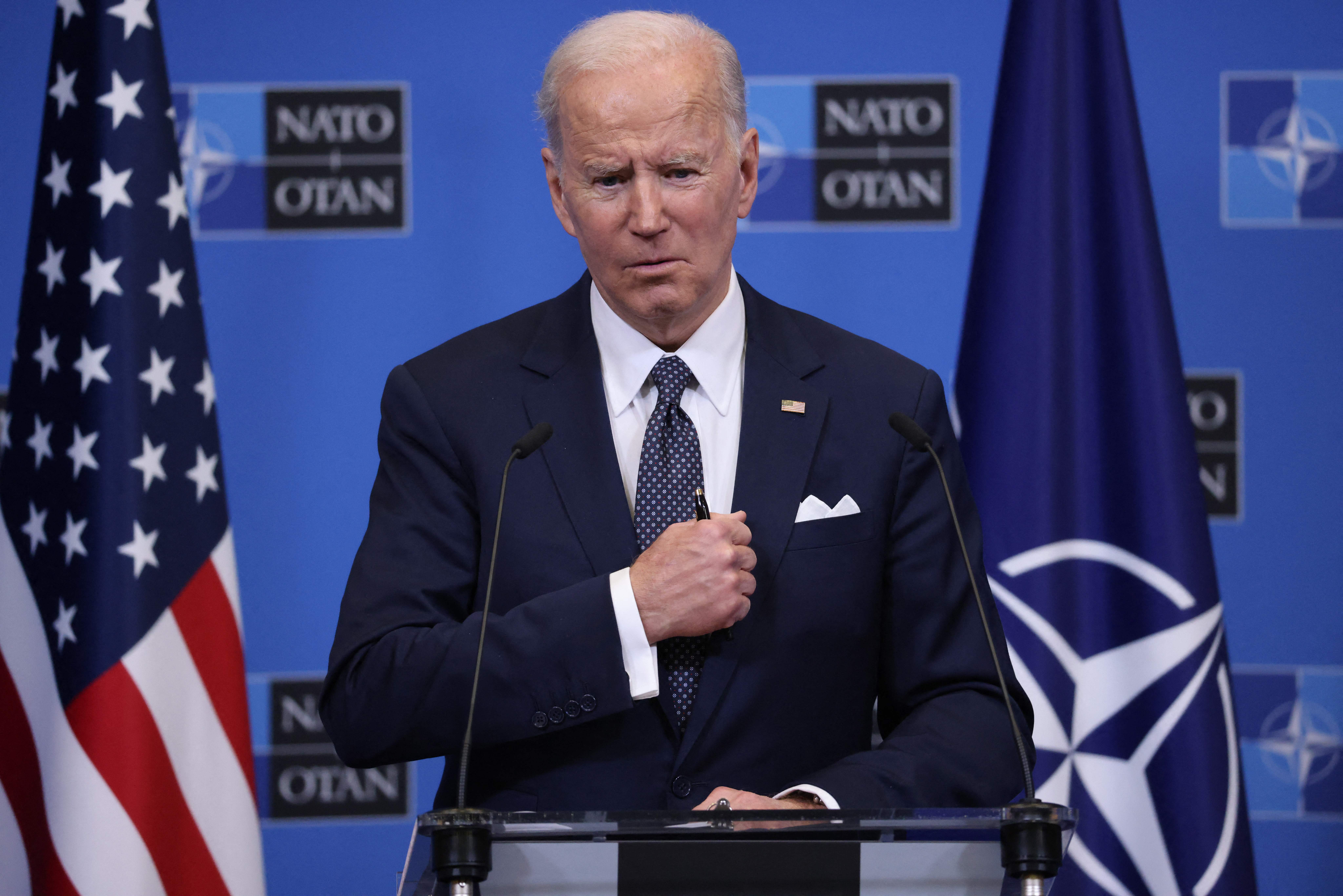 Biden states that the U.S. will react if Putin employs chemical or biological weapons.