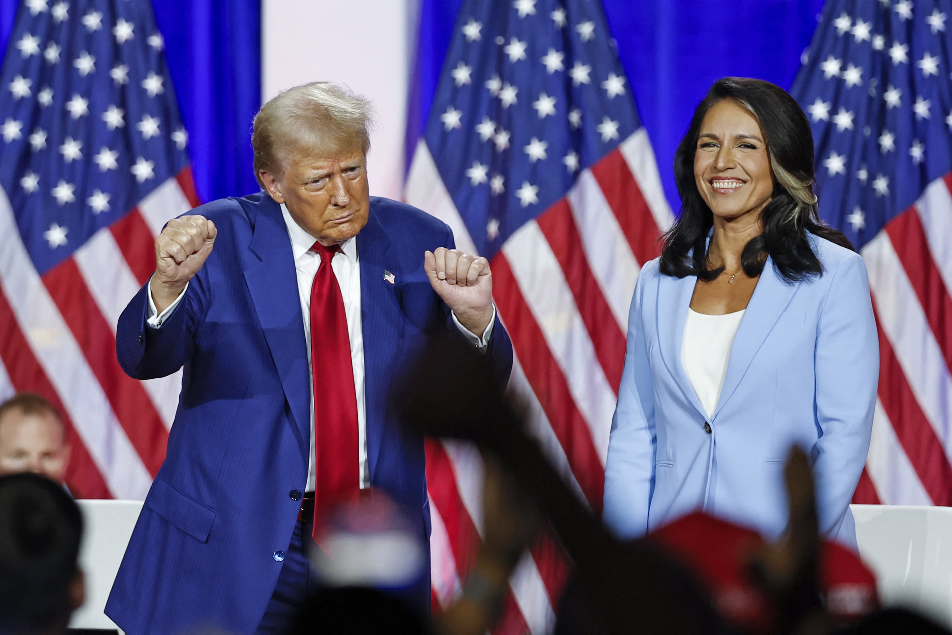 Tulsi Gabbard advises Trump to target Harris on 'hypocrisy' during debate preparation.