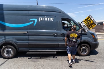 Some contracted delivery drivers working for Amazon are considered 'joint employers' by a labor group.