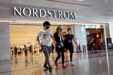 Nordstrom's Rack business experiences significant growth, leading to a 35% increase in stock price and strong guidance from the retailer.