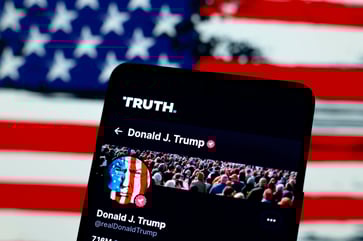The stock price of Trump Media surges by more than 7% following a poll that suggests positive news for the former president.