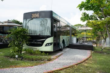A luxury hotel constructed from repurposed buses debuts in Singapore, offering a unique inside look.
