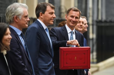 The UK recorded a budget surplus in January.